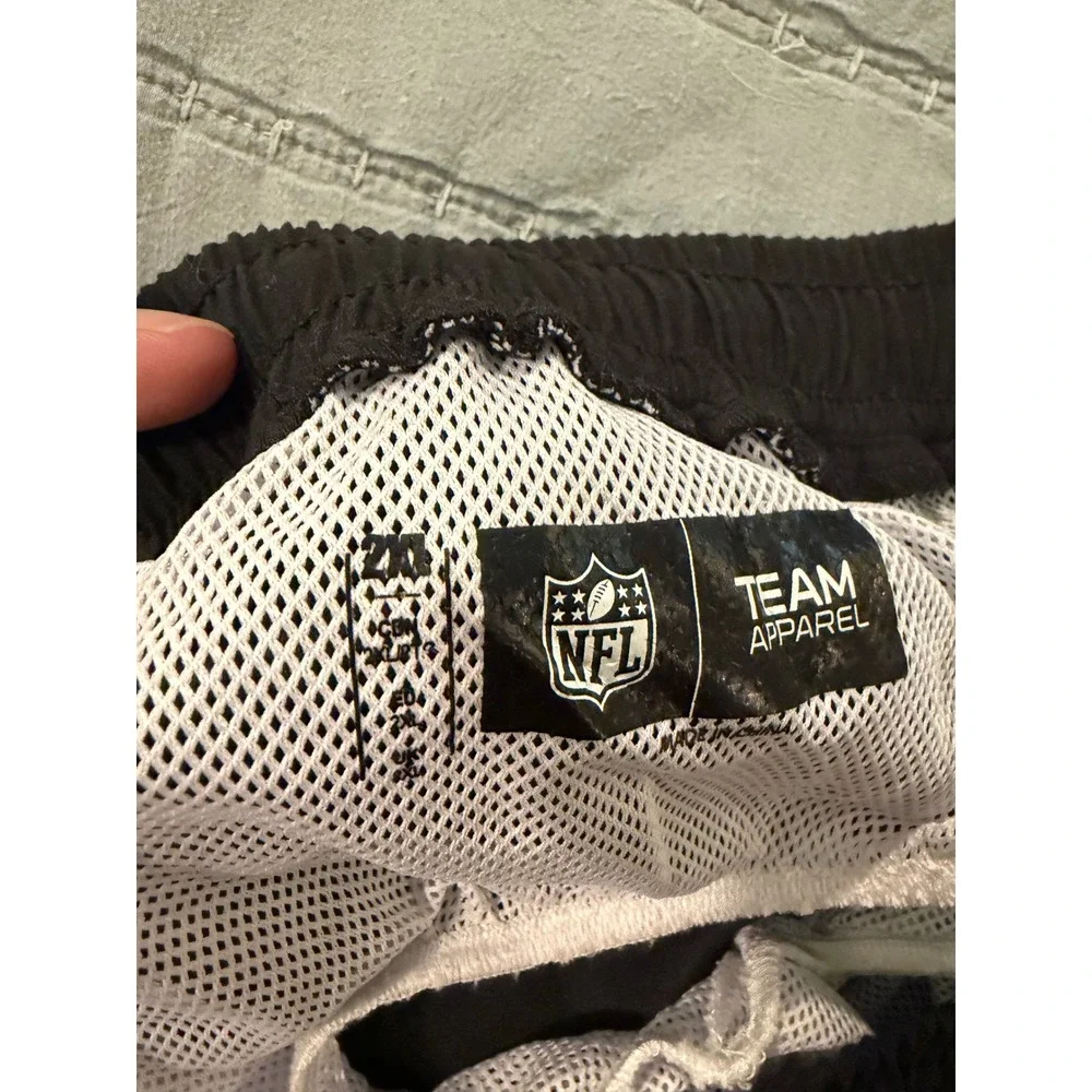 NFL Team Apparel Las Vegas Raiders Black Mesh Lined Swim Shorts Mens 2XL